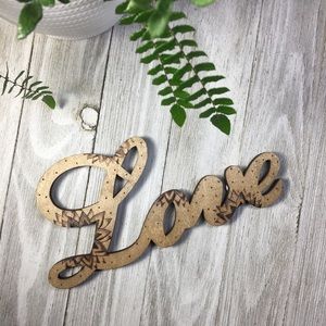 Knot & Kiln Woodburned Love Magnet | Handmade